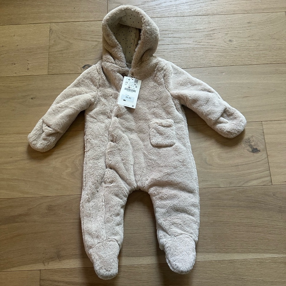 Zara Fur Bodysuit New With Tags